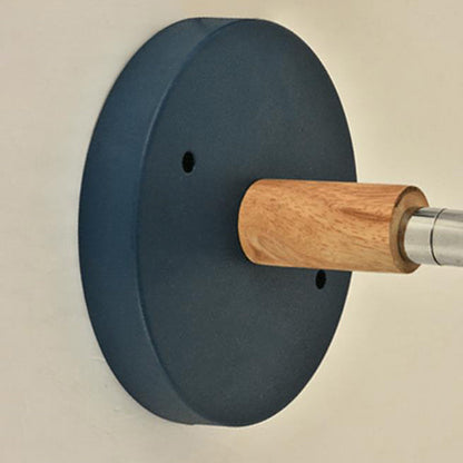 Macaron Dome Cone Shade Wood Top 1-Light Wall Sconce Lamp