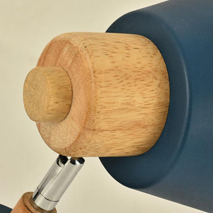 Macaron Dome Cone Shade Wood Top 1-Light Wall Sconce Lamp