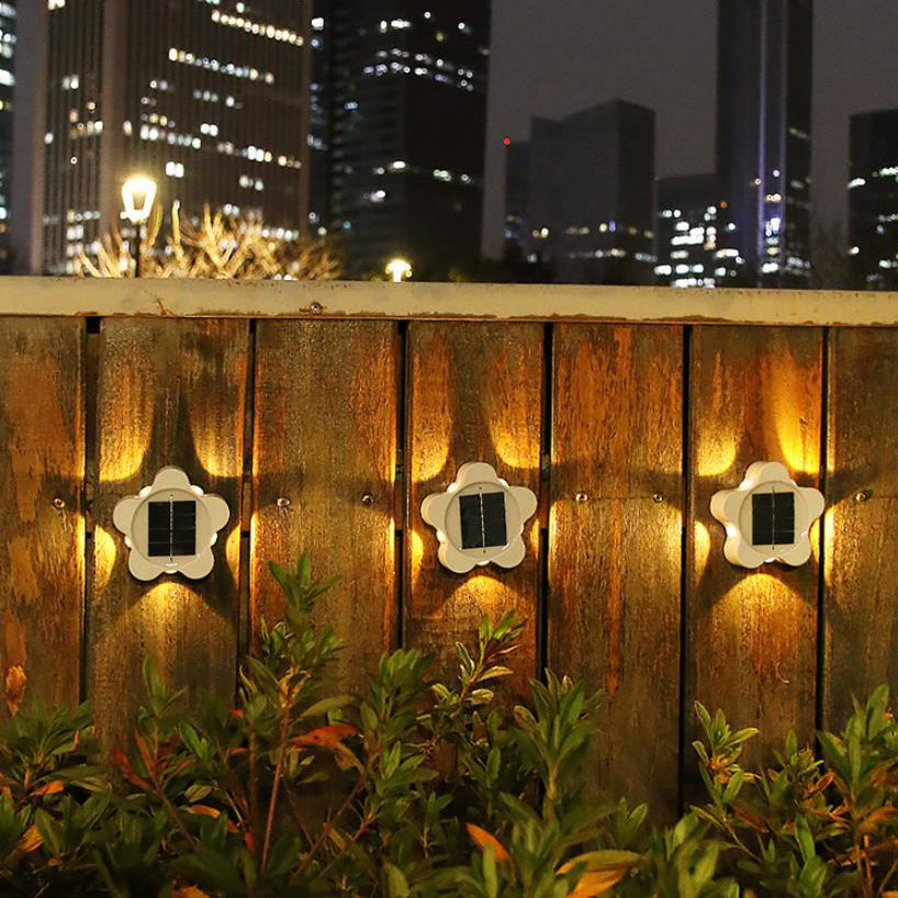 Solar Plum Outdoor Waterproof Decorative Wall Sconce Lamp