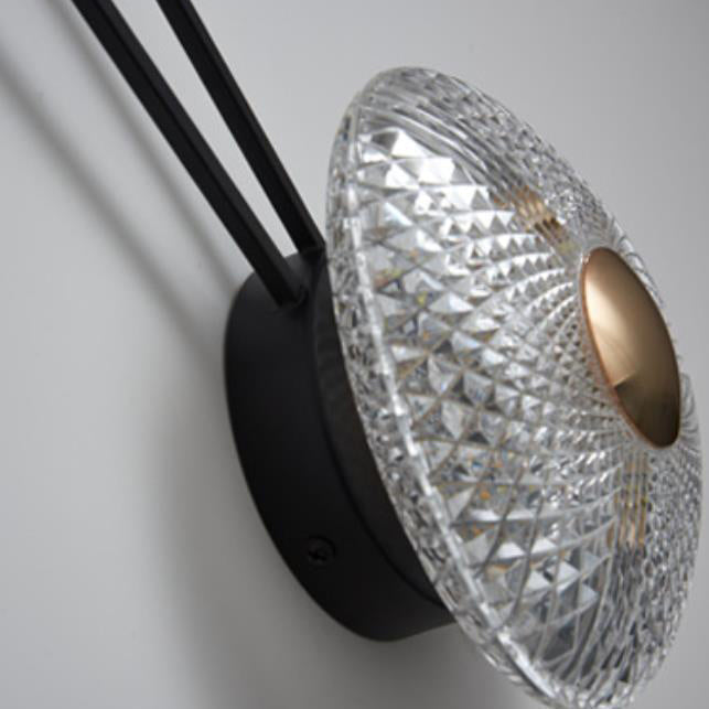 Luxury Round Acrylic Metal Hanging LED Wall Sconce Lamp