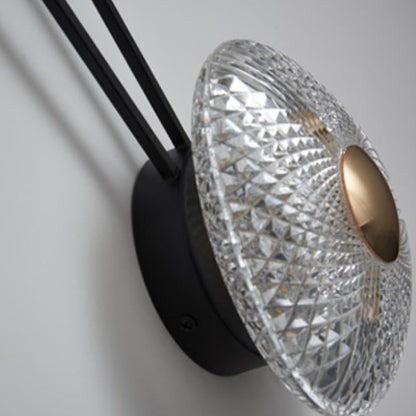 Luxury Round Acrylic Metal Hanging LED Wall Sconce Lamp