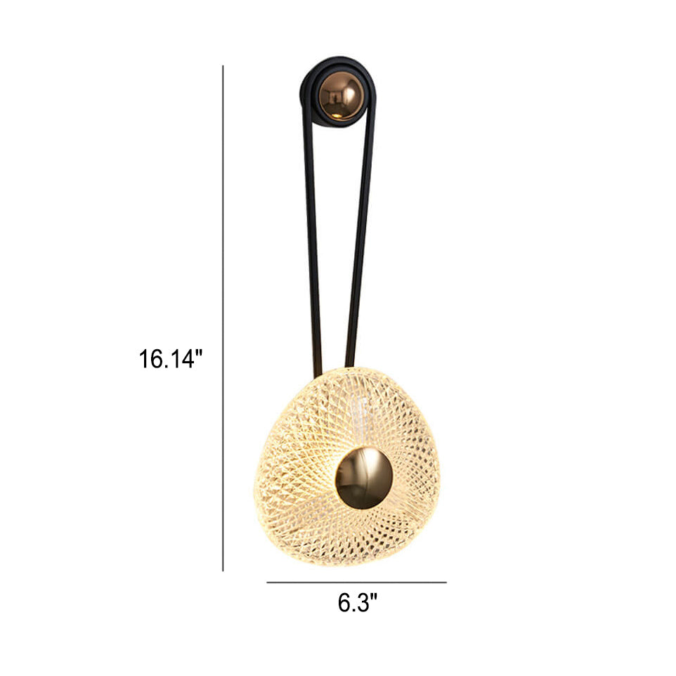 Luxury Round Acrylic Metal Hanging LED Wall Sconce Lamp