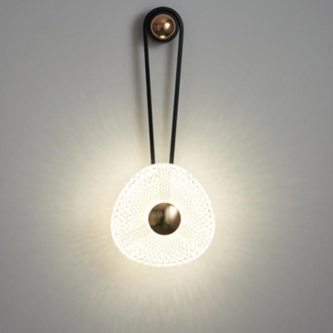 Luxury Round Acrylic Metal Hanging LED Wall Sconce Lamp