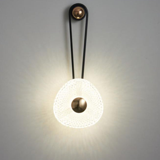 Luxury Round Acrylic Metal Hanging LED Wall Sconce Lamp