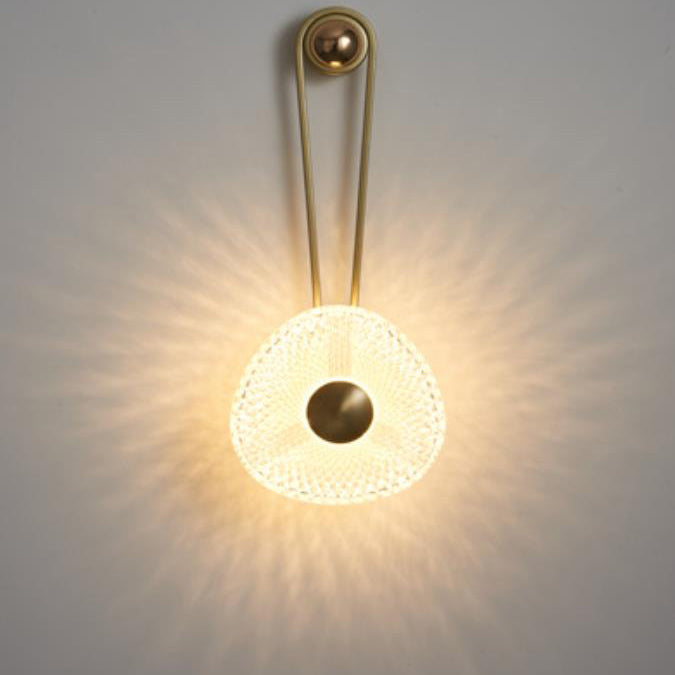 Luxury Round Acrylic Metal Hanging LED Wall Sconce Lamp