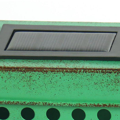 Solar Box Aged Iron LED Outdoor Fence Wall Sconce Lamp