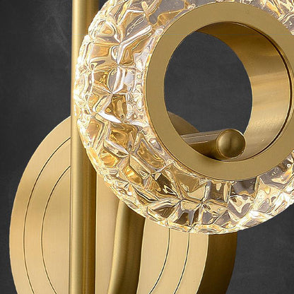 Light Luxury Brass Glass Circle 1/2 Light Wall Sconce Lamp