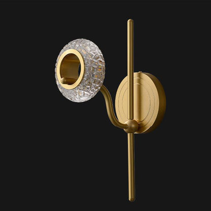 Light Luxury Brass Glass Circle 1/2 Light Wall Sconce Lamp