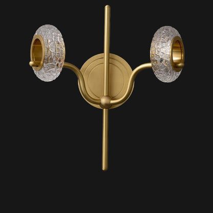 Light Luxury Brass Glass Circle 1/2 Light Wall Sconce Lamp