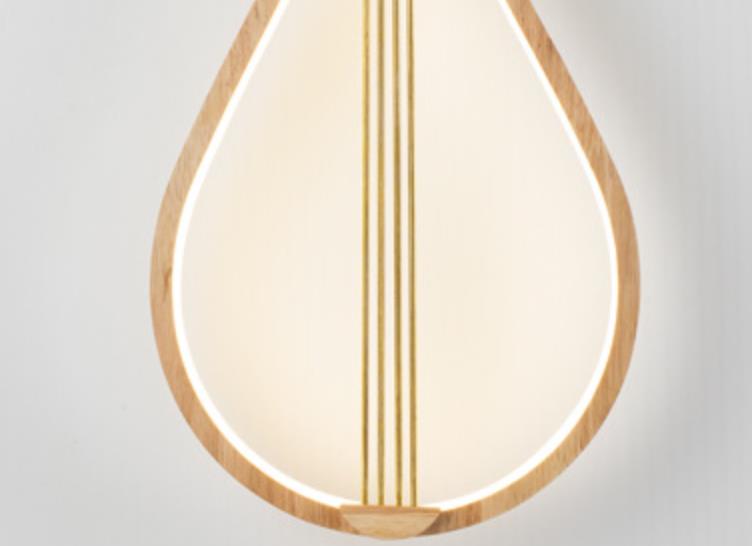 Chinese Pipa Instrument Zen Decoration LED Wall Sconce Lamp