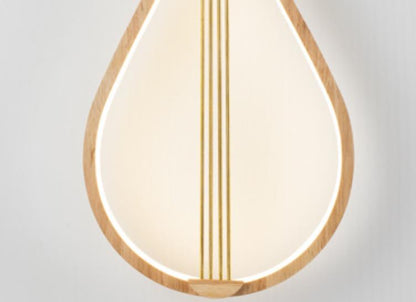 Chinese Pipa Instrument Zen Decoration LED Wall Sconce Lamp
