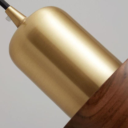 Light Luxury Copper Walnut Round 1-Light Wall Sconce Lamp