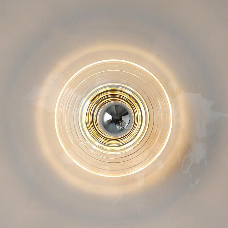Water Transparent Glass Iron 1-Light Wall Sconce Lamp