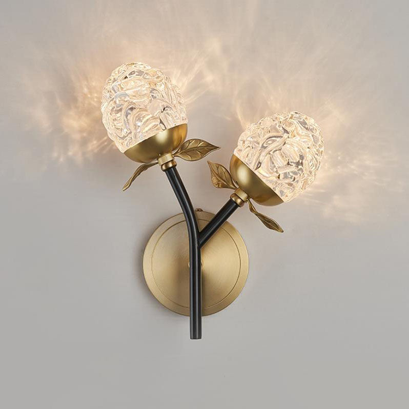 Luxury Crystal Apple Branch 1/2 Light Wall Sconce Lamp
