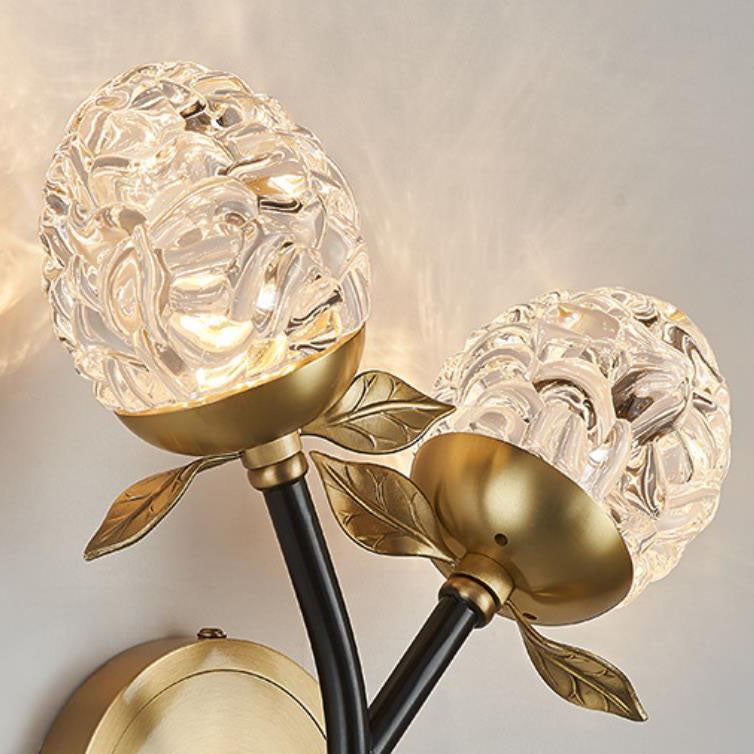 Luxury Crystal Apple Branch 1/2 Light Wall Sconce Lamp