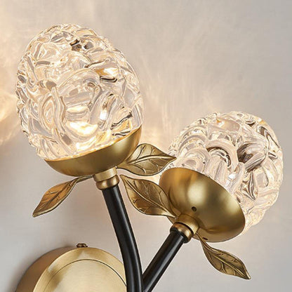 Luxury Crystal Apple Branch 1/2 Light Wall Sconce Lamp