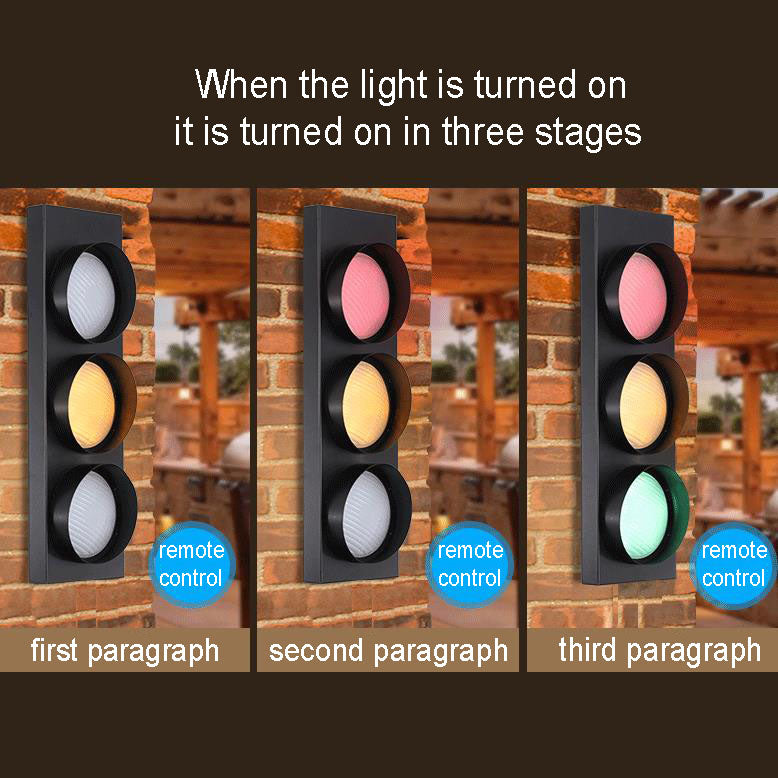 Industrial Traffic Light Metal 3-Light LED Wall Sconce Lamp