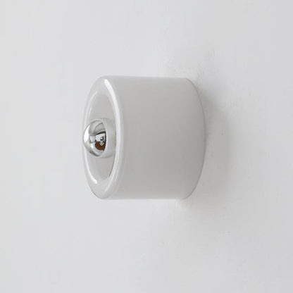 Light Cylindrical Iron Glass 1-Light Wall Sconce Lamp