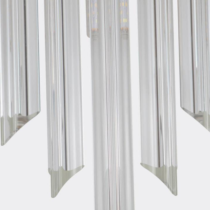Glass Crystal Rod Stainless Steel 2-Light Wall Sconce Lamp