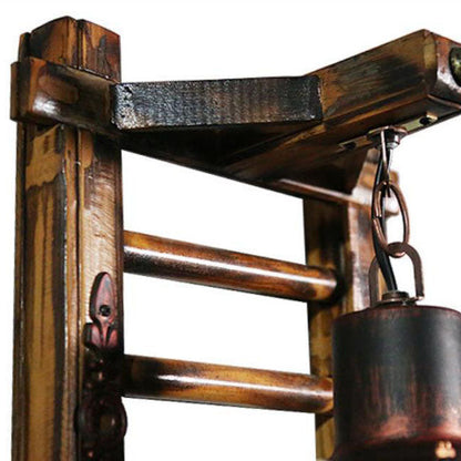 Kerosene Bamboo Base Iron Twine 1-Light Wall Sconce Lamp