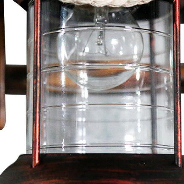 Kerosene Bamboo Base Iron Twine 1-Light Wall Sconce Lamp