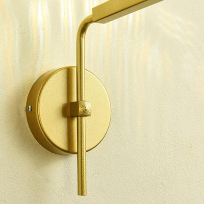 Round Glass Iron Right Angle Arm 1-Light Wall Sconce Lamp