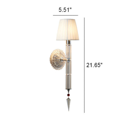 European Light Crystal Fabric 1-Light Wall Sconce Lamp