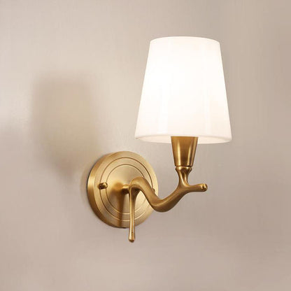 Copper Glass Swan Neck Glass 1/2 Light Wall Sconce Lamp