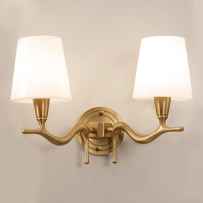 Copper Glass Swan Neck Glass 1/2 Light Wall Sconce Lamp