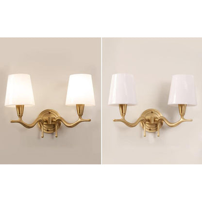 Copper Glass Swan Neck Glass 1/2 Light Wall Sconce Lamp