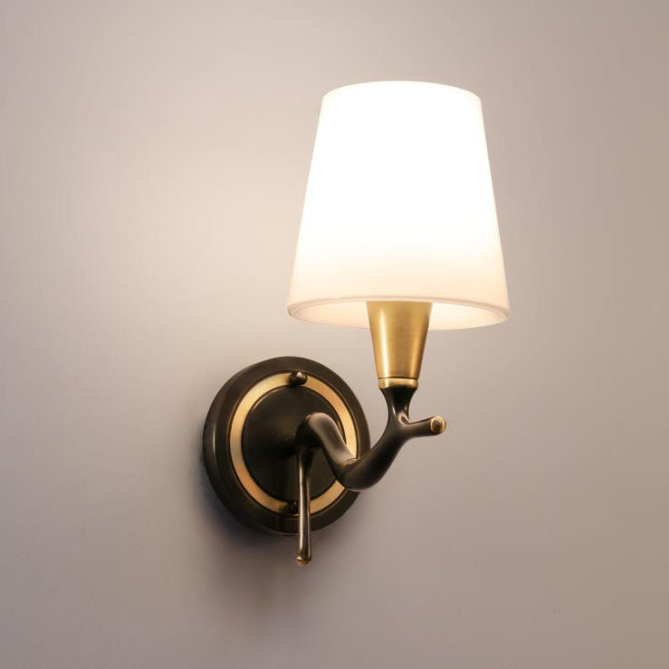 Copper Glass Swan Neck Glass 1/2 Light Wall Sconce Lamp