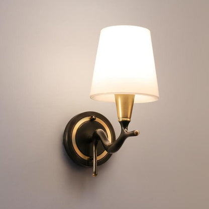 Copper Glass Swan Neck Glass 1/2 Light Wall Sconce Lamp