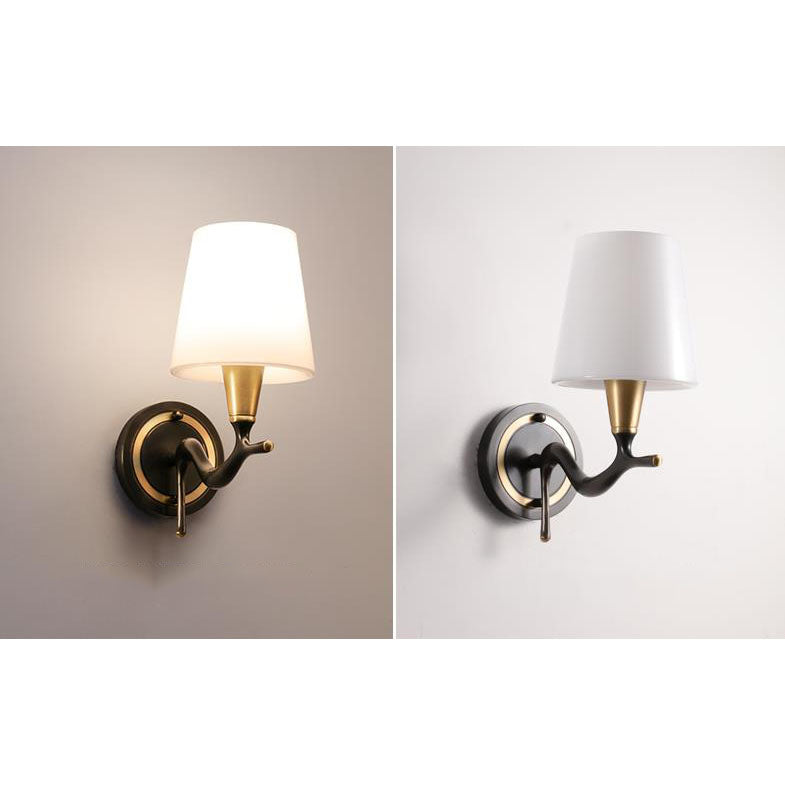 Copper Glass Swan Neck Glass 1/2 Light Wall Sconce Lamp