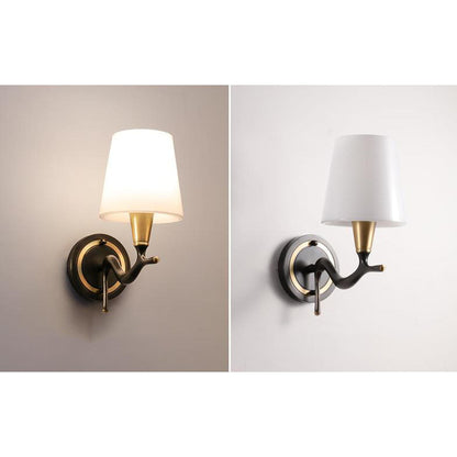 Copper Glass Swan Neck Glass 1/2 Light Wall Sconce Lamp
