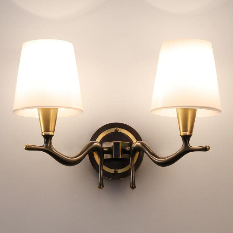 Copper Glass Swan Neck Glass 1/2 Light Wall Sconce Lamp
