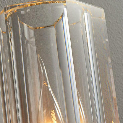 Copper Glass Cylindrical Copper 1-Light Wall Sconce Lamp