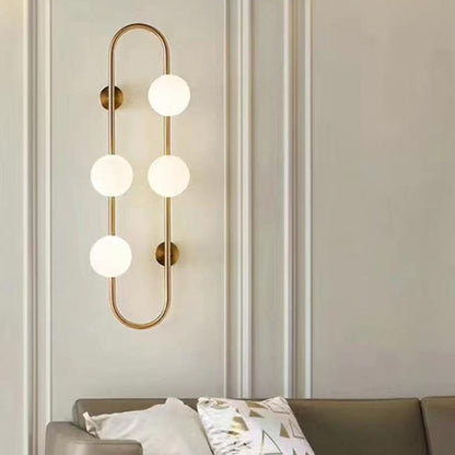 Nordic Glass Ball Oval Ring 2/4/6-Light Wall Sconce Lamp