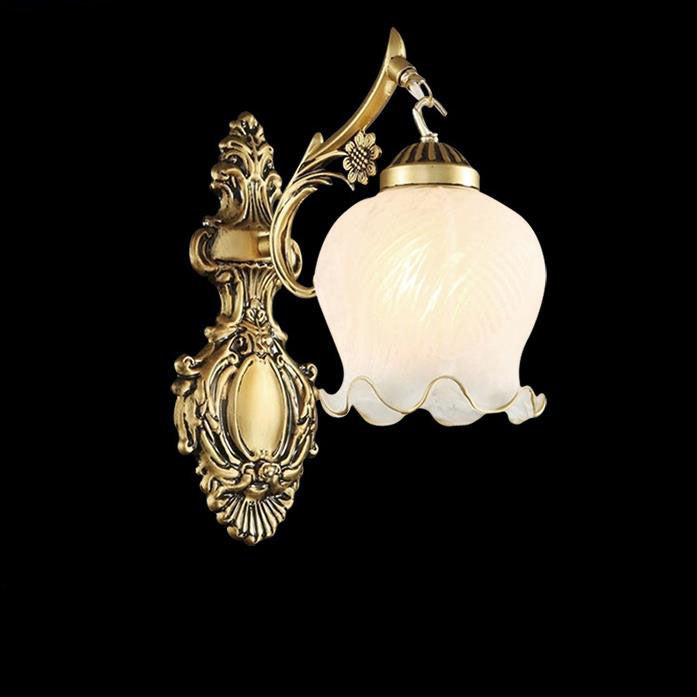 Light Full Copper Flower Shade 1/2- Light Wall Sconce Lamp