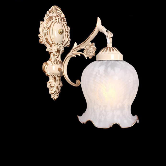 Light Full Copper Flower Shade 1/2- Light Wall Sconce Lamp