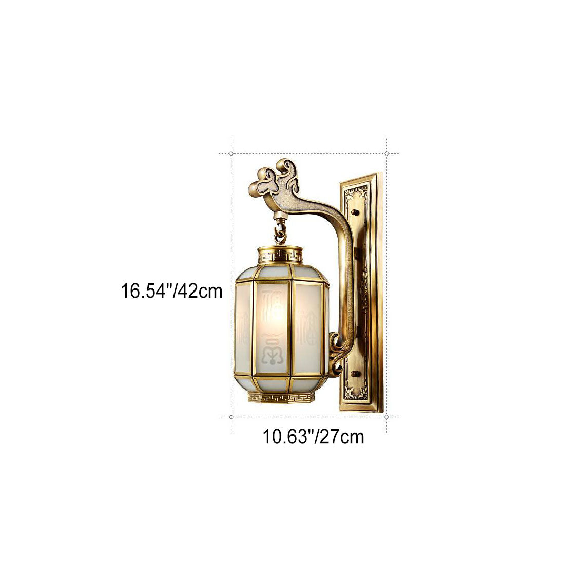 Chinese Frosted Glass Shade 1-Light Wall Sconce Lamp