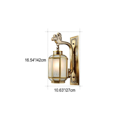 Chinese Frosted Glass Shade 1-Light Wall Sconce Lamp