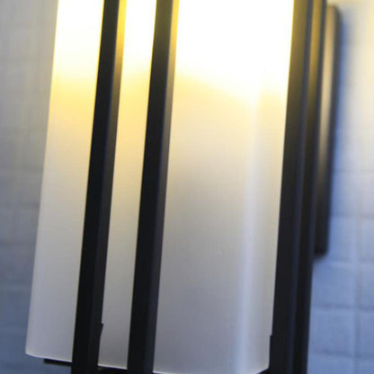 Chinese Glass Lampshade 1-Light Outdoor Wall Sconce Lamp