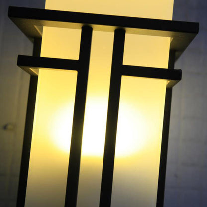 Chinese Glass Lampshade 1-Light Outdoor Wall Sconce Lamp