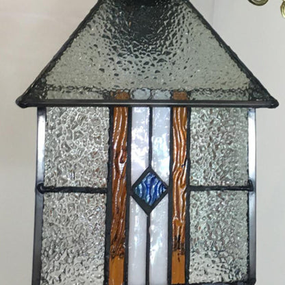 Tiffany House Iron Stained Glass 1-Light Wall Sconce Lamp