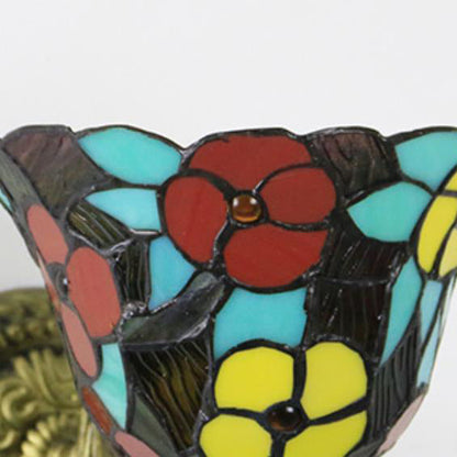 Tiffany Stained Glass Zinc Alloy 1-Light Wall Sconce Lamp