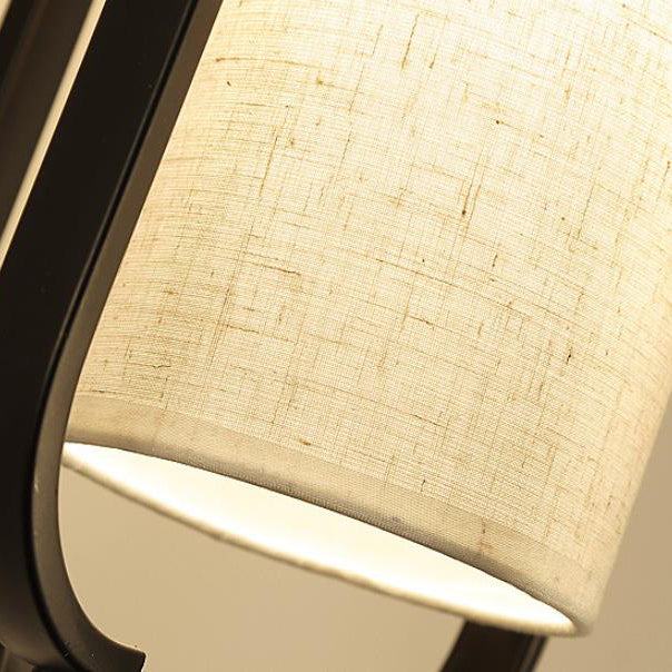 Chinese Fabric Cylindrical Shade 1-Light Wall Sconce Lamp