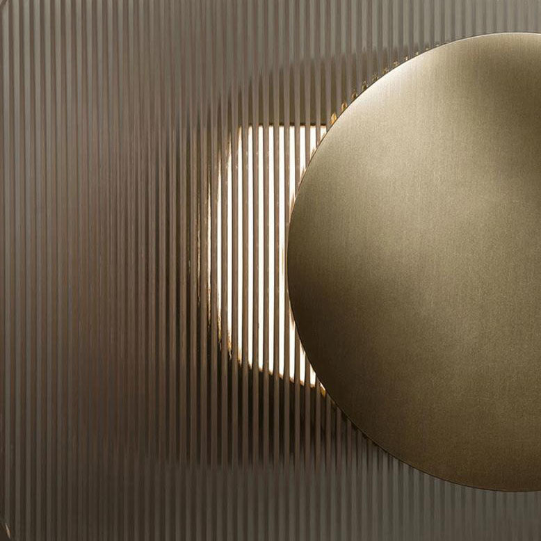 Light Luxury Hardware Disc Glass LED Wall Sconce Lamp