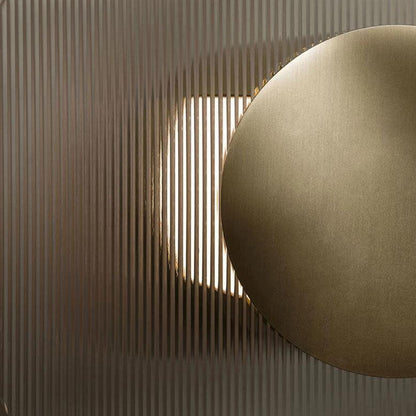 Light Luxury Hardware Disc Glass LED Wall Sconce Lamp