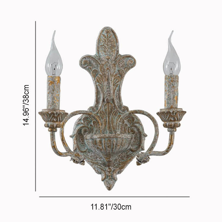 French Double Head Candelabra 2-Light Wall Sconce Lamp