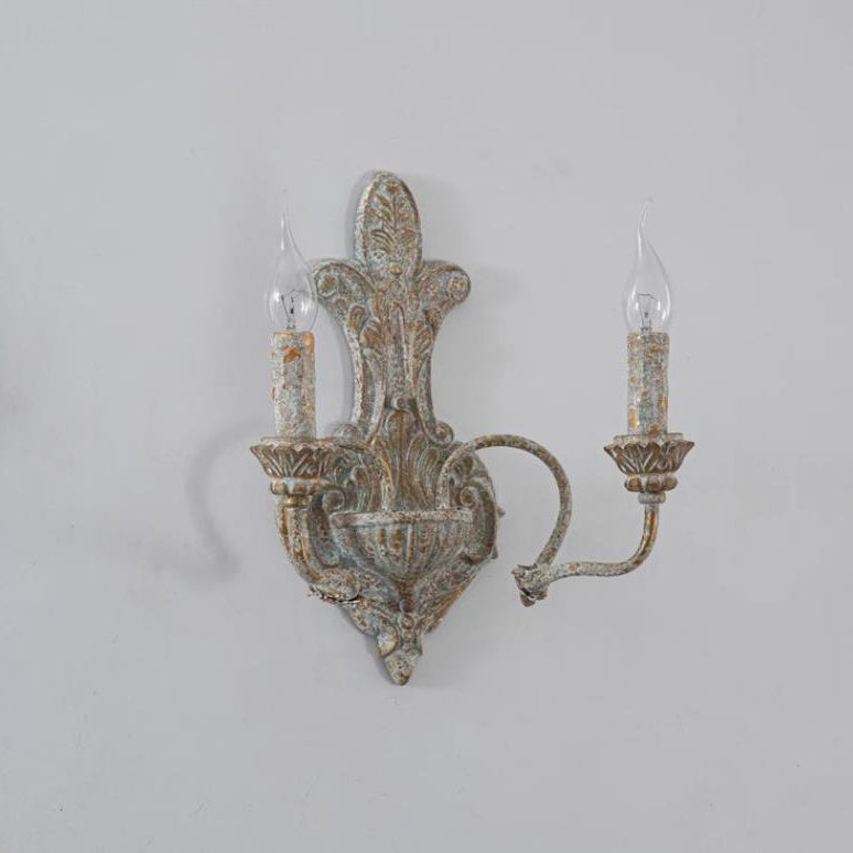 French Double Head Candelabra 2-Light Wall Sconce Lamp